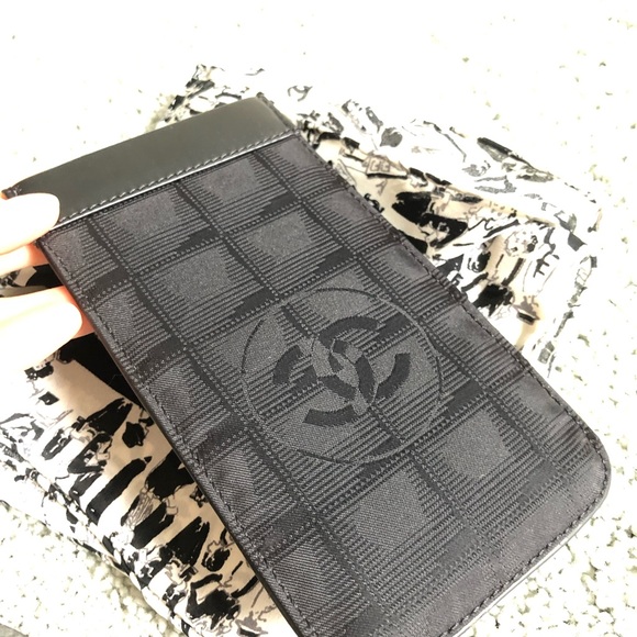 CHANEL Accessories - CHANEL leather nylon black soft sunglass case NWOT